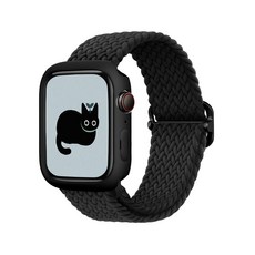 케이안 브레이드 솔로 루프 니트 밴드 스마트워치 스트랩 45mm, 블랙