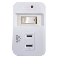 SinCyuan 欣銓 高溫斷電1開3插分接器 2孔, 白色, 1個, 73mm