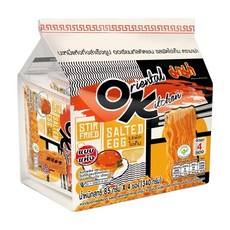MAMA 媽媽麵 OK鹹蛋黃乾拌麵 濃郁鹹蛋黃香氣 Q彈有嚼勁, 4包