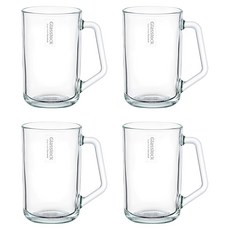 글라스락 내열 강화유리 이지그립 머그컵 480ml, 투명, 4개