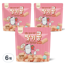 BeBe dang Rice Dang米餅 草莓豆, 20g, 6個, 草莓味