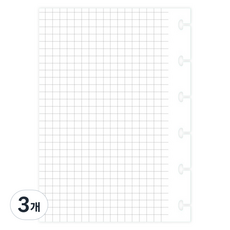 모트모트 DIY 수첩 노트 스퀘어드 6공 바인더 내지, 20매, 3개