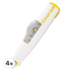 플러스 수정테이프 WH-605, 옐로우, 4개