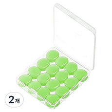 Alice Home 矽膠睡眠用游泳防水耳塞 綠色 圓形, 2個, 16入