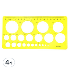 마다꾸미 컬러 도형 원형 자 200 x 100 mm, 01 옐로우, 4개