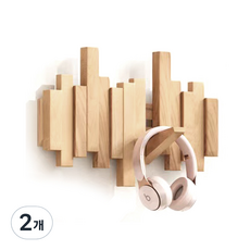 Lala工房 現代風室內裝潢4鉤壁掛衣架, 原木色, 2個