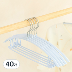 Back to Basics 兒童用防肩角針織防滑塗層衣架, 40個, 藍色