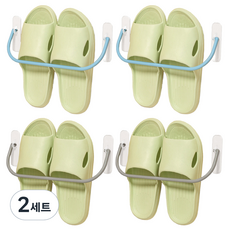 모나코올리브 무타공 피코 슬리퍼걸이 홀더 2종 x 2p 세트, 그레이, 스카이, 2세트