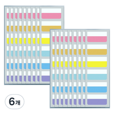 만들하비 인덱스 접착 메모지 대용량 18 네온컬러, 6개, 60개입