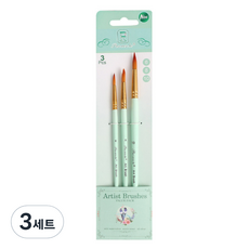 블랙트리 파스텔 마카롱 수채화 둥근붓 그린 3종 세트, 3세트