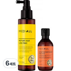메디올 알시피 안티 헤어 로스 두피청정 샴푸 시트러스향 100ml + 헤어토닉 120ml 세트, 6세트