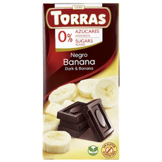TORRAS 多樂 無蔗糖香蕉夾心醇黑巧克力, 75g, 1個