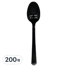 생활엔 국내산 데일리핏 일회용 숟가락 블랙 17cm, 200개, 1개입
