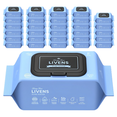 리벤스 퓨어워터 아기물티슈 엠보싱 캡형, 50g, 100매, 30개