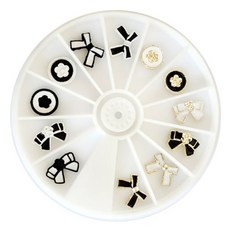 蝴蝶結配件組 KN-P1050, 1個, 白黑色