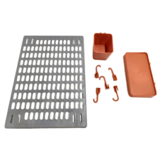 免打孔家用洞洞板置物架 Set 8, 洞洞板/30*42, 長方形盒/20*10*3, 正方形盒/10*8*8, 掛鉤/2*6cm, 灰色洞洞板 + 粉色配件, 1組