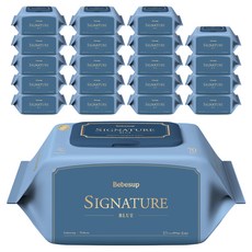베베숲 시그니처 블루 유아물티슈 캡형, 75g, 70매, 20개