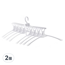 魔術摺疊衣架, 一件變8件晾曬, 堅實耐用, 有效節省空間, 方便超實用, 白色, 2個