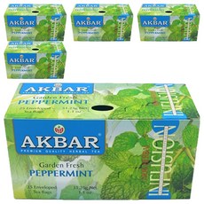 아크바 페퍼민트 허브차, 1.25g, 25개입, 5박스