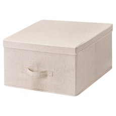 YOUFONE 日式無印棉麻布抽屜式可折疊收納箱, 米色, 1個