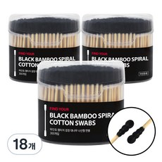 FINDYOU 竹螺旋拭子黑色, 300件, 18個