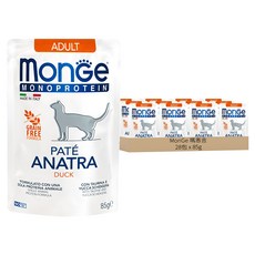 monGe 瑪恩吉 成貓 MONO無穀主食肉醬餐包, 鴨肉, 85g, 28包