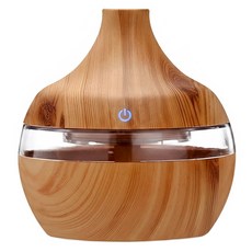 木紋香氛機, 300ml 水氧機, 七彩LED燈光, 可換式棉棒, 淺木紋