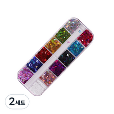 Tenejer 美甲裝飾 蝴蝶亮片 全息12件組, 基本款, 2個