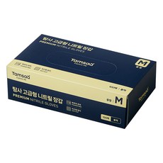 Tamsaa 高級丁腈手套 100個, M, 黑色, 1盒