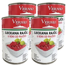 VESUVIO 義大利切碎番茄丁 Diced Tomatoes in Tomato Juice, 400g, 4罐