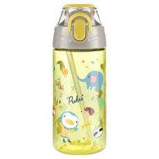 PUKU 藍色企鵝 Tritan掀蓋運動吸管水壺 400ML, 黃, 1個