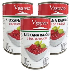 VESUVIO 義大利切碎番茄丁 Diced Tomatoes in Tomato Juice, 400g, 3罐