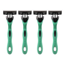 藍色市場不銹鋼 MAX 3 速一次性剃須刀綠色, 4個, 1入