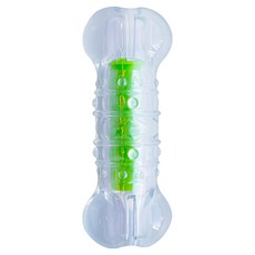 Petstages 綠咖咖果凍骨 單色 耐咬潔牙玩具 寵物互動啃咬玩具, L, 綠色 + 透明色, 1入