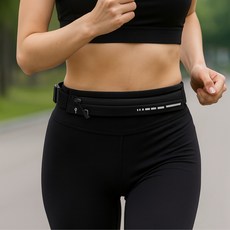 Gomjihome 慢跑腰帶 輕薄貼合腰包 腰帶, 瑪瑙黑, 1個