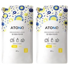아토앤오투 1종 젖병 & 주방세제 리필 레몬향, 480g, 2개