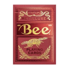 BICYCLE Playing Cards Bee 蜜蜂金屬撲克牌 標準尺寸專業競技撲克牌, 紅色, 1個
