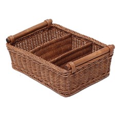 Rattan Shop 3格隔層籃 B606, 混合色, 1個