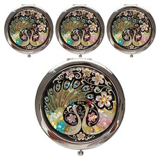 珍珠母漆一觸式手鏡, 孔雀, 4個