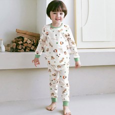 Maykids 童款棕色動物30支棉單面布9分家居套裝