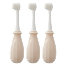 KU.KU Duckbill 酷咕鴨 極細兒童萬毛牙刷 呵護寶寶牙齦 深入清潔牙縫, 米杏色, 1入, 3支