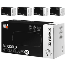 Brickglo 標準丁腈手套 100入, 黑色, M, 5入