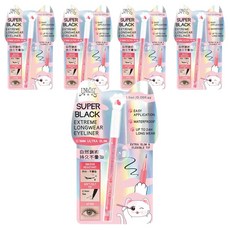 UNICAT 變臉貓 超持久細滑眼線筆 1.5ml,5個,防水不暈染,極細筆尖,新手適用, 黑色