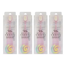 FIFIOO 超柔密絨感萬根嬰兒牙刷 寶寶牙刷 學習牙刷 適用0~3歲 粉色 4支, 1入