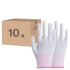 嘉鴻牌 合手型棉紗手套 S 10雙 白色/粉色邊 園藝手套 清潔手套, 1包