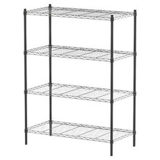 dayneeds 日需百備 輕型 烤漆四層架 鐵力士架 收納層架 鞋架 展示架 鐵架, 黑色, 1件