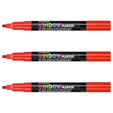 문화연필 윈도우마카 빨강, 3개, 1색