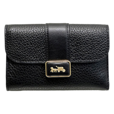 COACH 蔻馳 馬車LOGO荔枝紋皮革中夾 13059