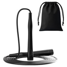 포포팬시 슬림 에어무브 줄넘기 + 파우치백, 블랙(줄넘기), 1세트