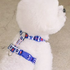 PETSLAND 狗狗 Heart Pop H型胸背帶, 流行藍, 1個